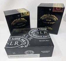 Ashton La Aroma De Cuba Immensa El Jefe Wood Black Slide Cigar Boxes Lot Of 3