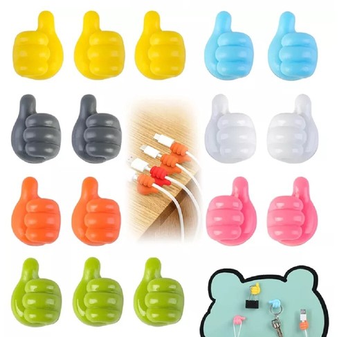 24-Pack Thumb Shape Silicone Hooks – Strong Self-Adhesive, Easy Install for Home - Picture 2 of 12