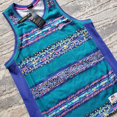 Maillot basket homme Nike Dri-Fit Stories aigue-marine taille L