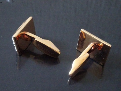 Rare CHRISTIAN DIOR heavy gold and diamond Cufflinks- Cost £250 - Picture 6 of 14