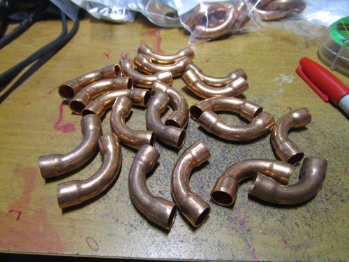 1/4" ID Copper x Copper 90° Wrot Copper Long Radius Pipe Elbow QTY 20