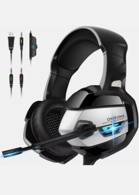 ONIKUMA K5 Gaming Headset Noise Cancelling Mic 7.1 Surround Sound & RGB LED