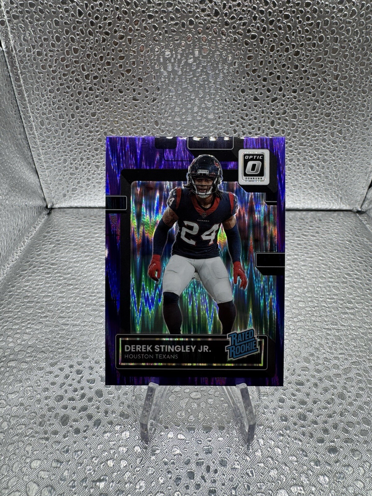 2022 Donruss Optic Derek Stingley Jr. Rated Rookie #244 Purple Shock Prizm