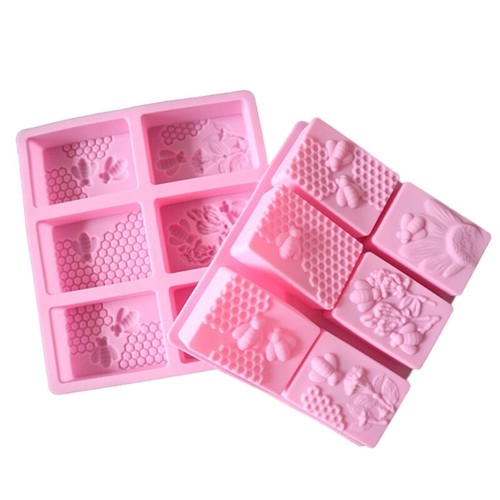 Molde de jabón de silicona rectangular 3D hágalo usted mismo fabricación de arcilla hágalo usted mismo pastel chocolate - Imagen 6 de 8