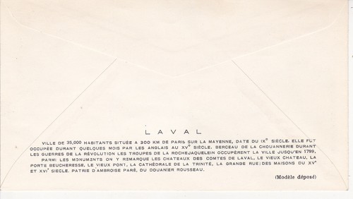 Enveloppe 1er jour 408 1962 Château et Pont de Laval - Picture 2 of 2