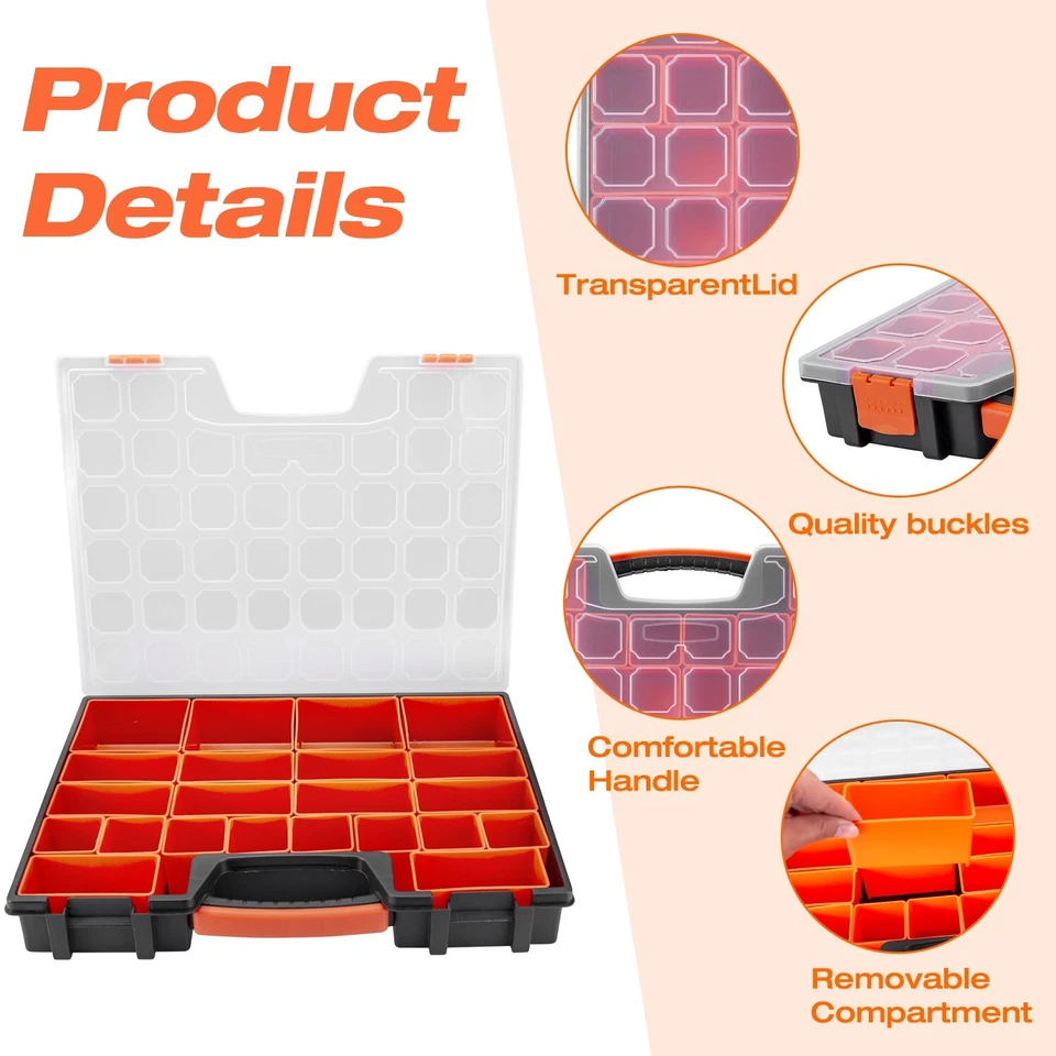 Hardware Organizer box with dividers - 22 Compartments Small Parts Organizer - Image 3 of 4