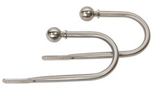 Meriville Set of 2 Decorative Satin Nickel Ball End Window