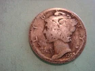 1923 P Mercury Dime worn edges album filler cond , actual coin in photo