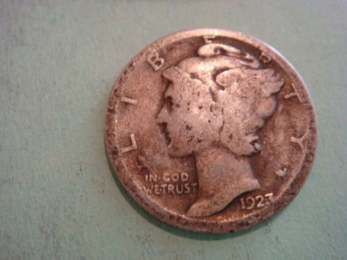 1923 P Mercury Dime worn edges album filler cond , actual coin in photo