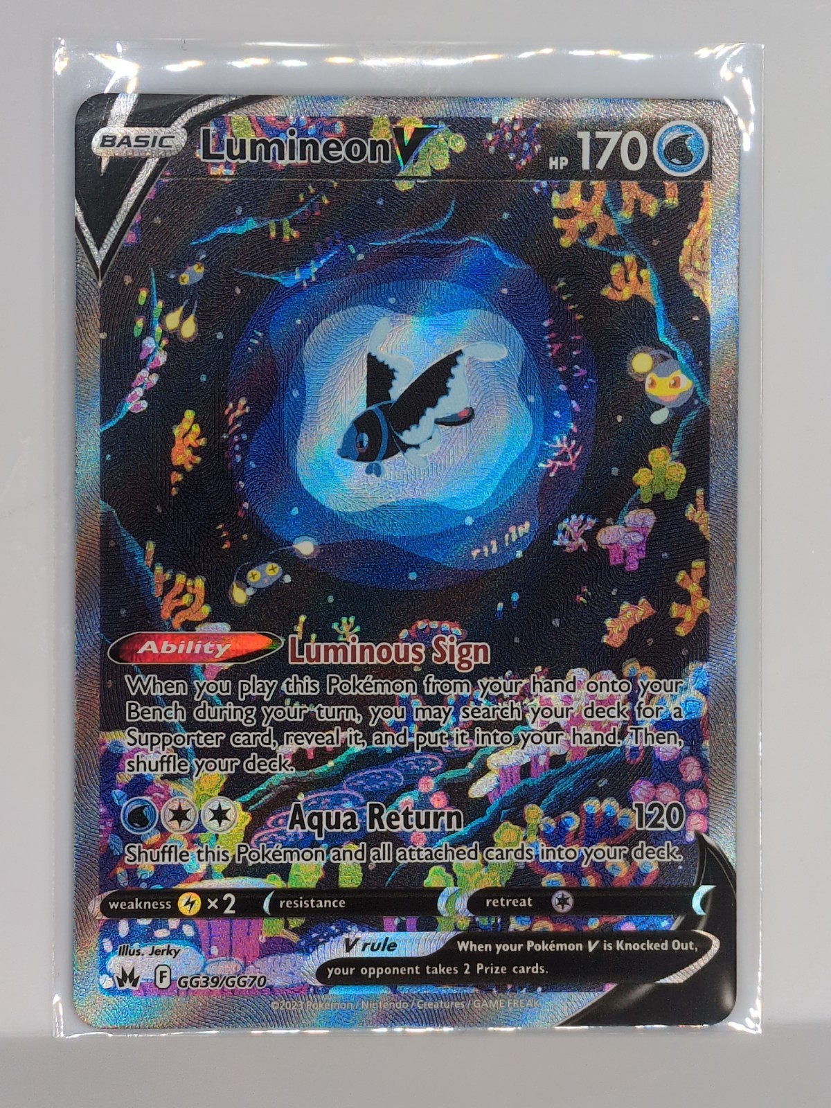 Lumineon v GG39/GG70 Crown Zenith Galarian Gallery Holo Ultra Rare NM Condition
