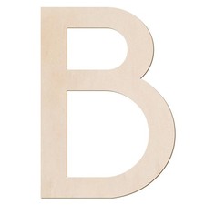 Unfinished Wooden Letter B, 12 Inch Large Wood Letters for DIY Wall Decor