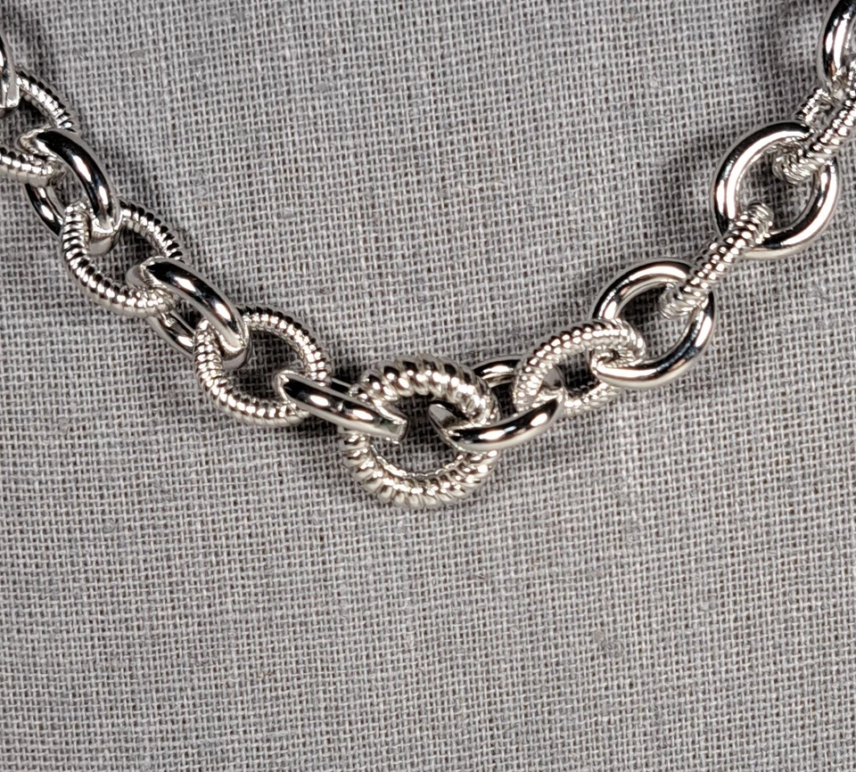 JUDITH RIPKA Cable Rolo Link Chain Necklace 18" Sterling Silver 94 Grams — 第 2/4 张图片