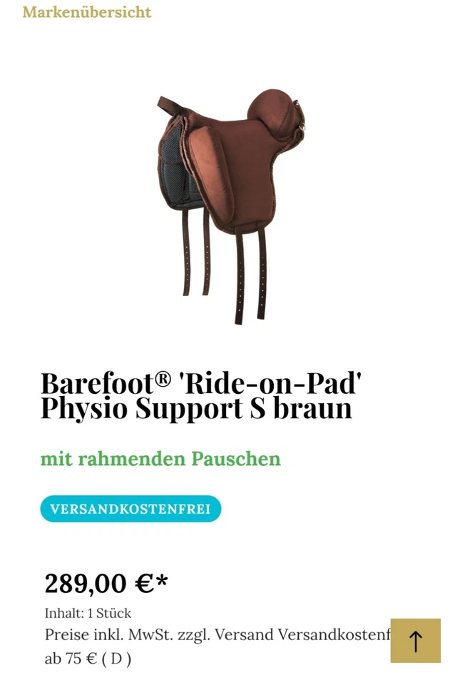 Barefoot Ride-on-Pad Physio Support Gr.S braun, neuwertig, mit abnehmbaren... - Bild 2 von 4