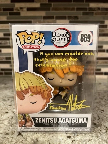 Funko Pop! Demon Slayer: Zenitsu Agatsuma Signed Aleks Le Autograph JSA Cert