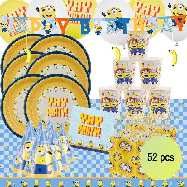 Minions Party-Set XXL 52-Teilig Banana Yay Party-Deko Geburtstag-image