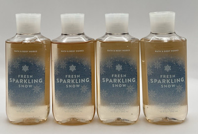 NEW Bath and Body Works Fresh Sparkling Snow Shower Gel 10 Oz Bottles Set Of 4