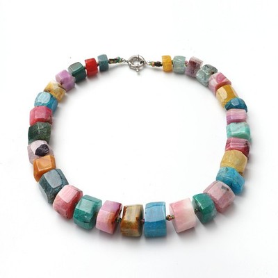 Fashion Agate Stone Necklace Choker Birthday Statement Women Evening Jewelry