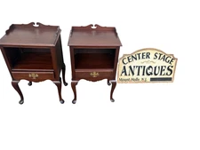 67088  KINDEL Furniture Mahogany PAIR NIghtstand End Table Stand s