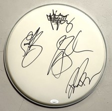 Rival Sons Band Signed Drumhead X 4 JSA COA Pressure & Time Jay Buchanan Holiday