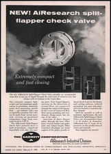 1959 Garrett AiResearch Los Angeles Split Flapper Check Valves Diagram Print Ad
