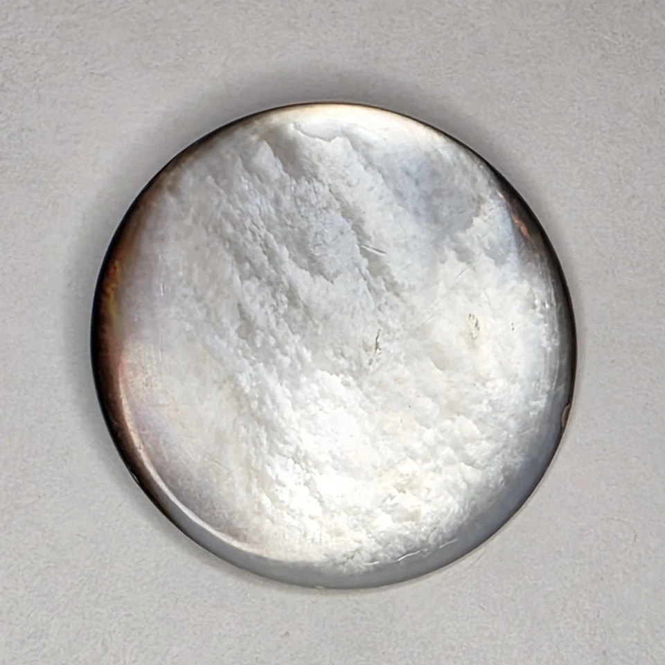 Botones de caña vintage concha 6 piezas XL tono plateado nacarado rosa marrón 36,4 mm Foto 4 de 4