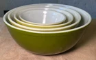 Vintage Pyrex Nesting Mixing Bowls Green, Set of 4, 401, 402, 403, 404
