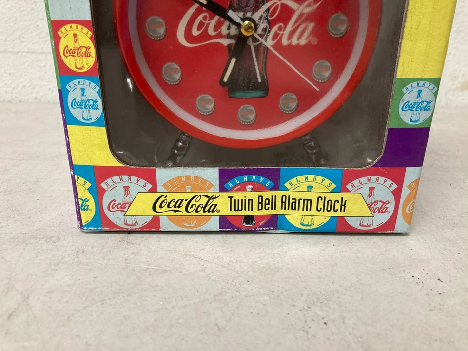 Lot Vintage Coca-Cola Items Alarm Clock 1996 Tray Metal Sign Coke Collectible - Image 3 of 4