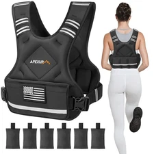 APEXUP Adjustable Weighted Vest, 4-10lb/12-18lb/20-32lb Vest with 6 Ironsand ...