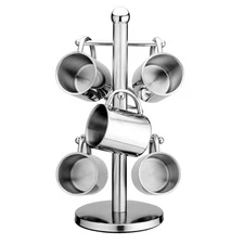 Stainless Steel Tree Shape Mug Rack, Tree Shape Mug Stand Home Kitchen Mug Ha...