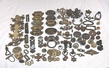 Lot of 100 Mixed Vintage Hardware Drawer Pulls Handles Metal Brass