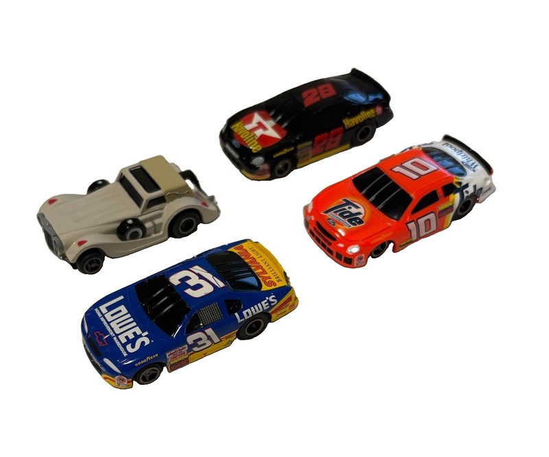 LIFE-LIKE SLOT CARS LOT OF 4 - Havoline Whirlpool Lowes Roadster
