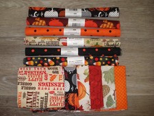 12 FAT QUARTERS OF FALL AUTUMN PRINT FABRICS - Quilting, Crafts, Sewing