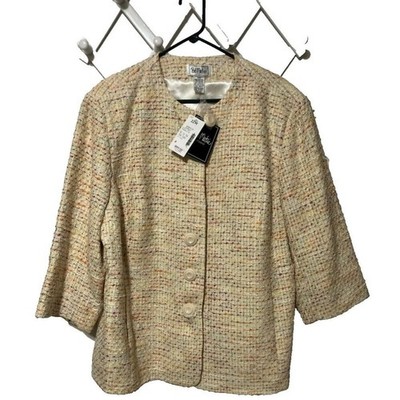 Bob Mackie Studio Women's Blazer 22W Moroccan Paisley Multicolor Office Jacket
