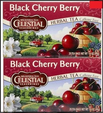 Celestial Seasonings Black Cherry Berry Tea Bags 20 Count Pack of 2