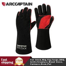 ARCCAPTAIN Leather Forge Welding Gloves 16 inches Gloves for Stick Mig Tig BBQ