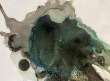 Abstract Mixed Media Painting on 11 X 15” Paper Contemporary