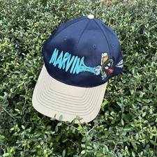 Vintage Looney Toons Marvin The Martian Big Print Embroidered Baseball Hat Cap