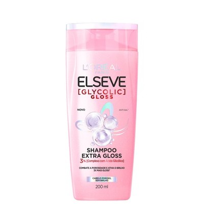 Elseve - Glicolico - Shampoo Extra Brilho 200Ml - (Extra Gloss Shampoo 6.76FlOz)