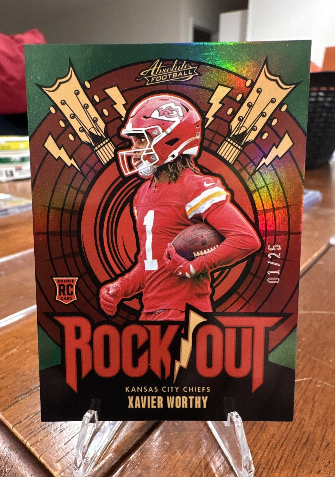 Xavier Worthy Panini Absolute Rock Out #ROXWY Green Spectrum