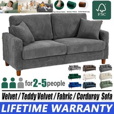 2/3/4 Seater Corduroy Sofa with 2 Pillows Jumbo Cord Modern Couch Love Seat Home