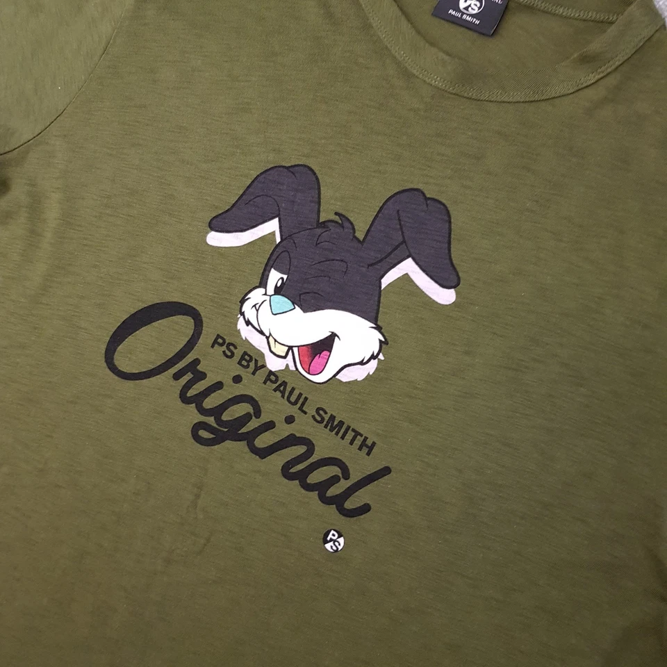 Camiseta Paul Smith Para Hombres 2XL XXL Conejito Verde PS Estampado Informal Mod Scooter Liam Foto 2 de 4