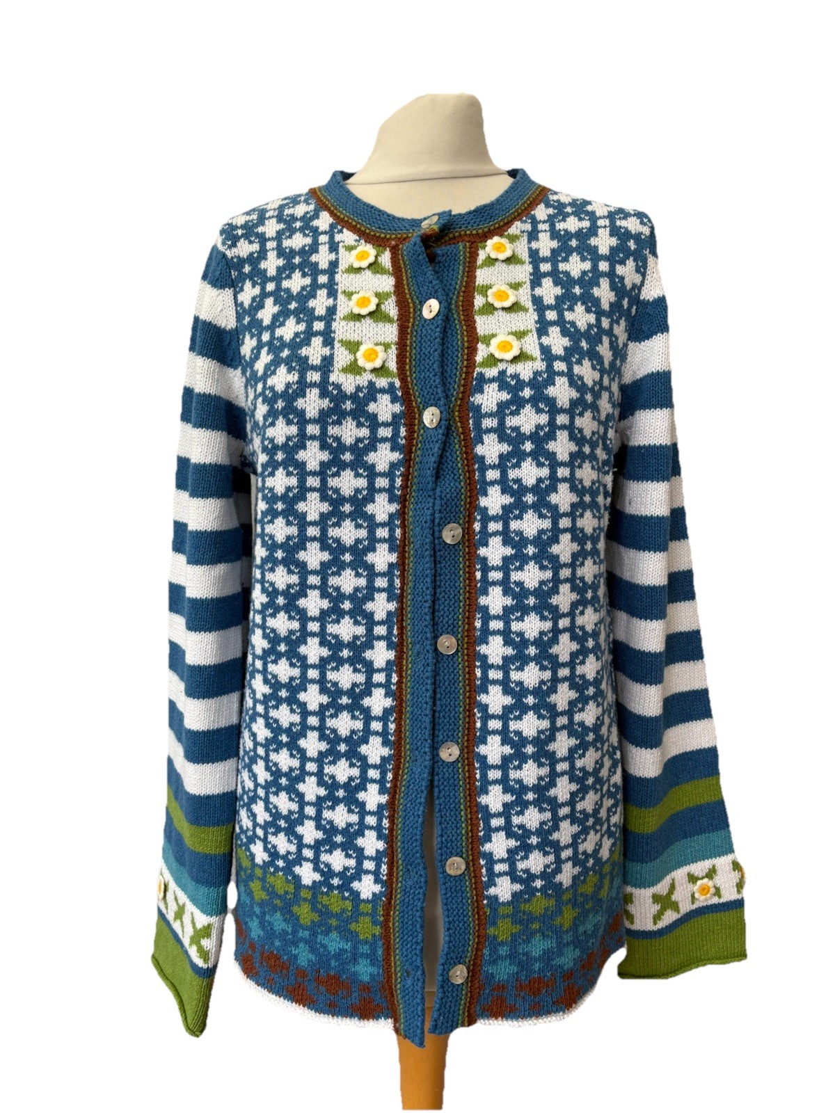 Blue Mix Cardigan Size M/L Long Sleeve Women’s