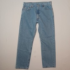 Vintage 1999 Levi's 505 Mens Regular Fit Jeans 34X30 Blue Denim Straight Leg