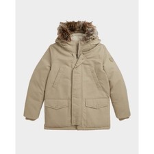 Polo Ralph Lauren Kids Insulated Parka Jacket Beige Faux Fur Hood Size 3 NWT