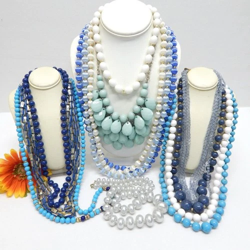 VINTAGE TO NOW COSTUME CRAFT BEADED NECKLACE LOT FASHION JEWELRY LOT