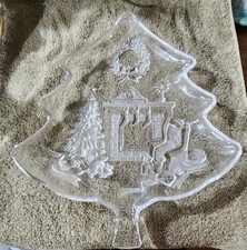 Vintage Mikasa Crystal Holiday Plater Christm...