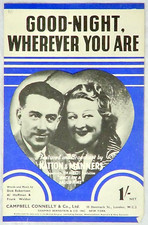 Good Night Wherever You Are Piano Vocal Sheet Music Hatton  Manners Vintage