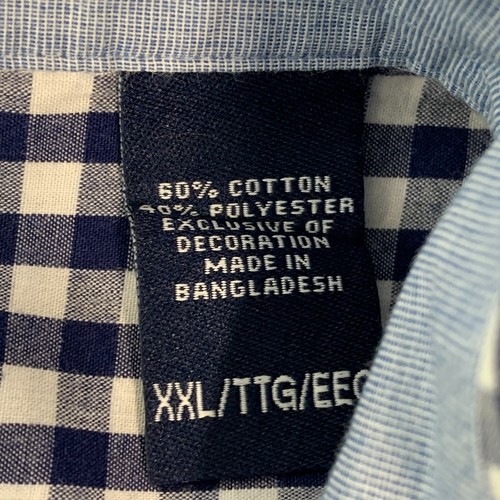 Camisa Para Hombre Chaps Talla XXL Botón Delantero Manga Larga Bolsillo Guinga Fácil Cuidado - Imagen 6 de 8