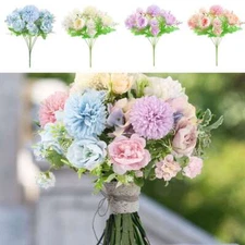 1/2x 7 Heads Artificial Hydrangea Flowers Silk Bouquet Party Wedding Home Decor
