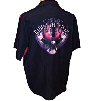 Golden Nugget Casino Laughlin 2001 Motorrad Ridin' Der Fluss Run Aloha Hemd L